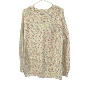 Women’s Boutique Speckle Crewneck Cotton Oversized Blend Sweater(Size M)